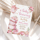 Recherche de pink floral baby shower invitations Fête du thé