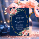 Recherche de bleu marine mariage invitations Aquarelle