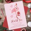 Recherche de fête drôle noël invitations Flamant