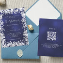 Recherche de flocon de neige mariage invitations Bleu marine