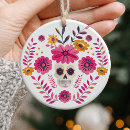 Recherche de crâne mexicain de sucre ornements Floral