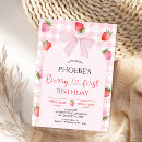 Recherche de premier moderne anniversaire invitations Bébé fille