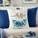 Recherche de bleu or coussins Lettre