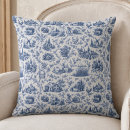 Recherche de toile de jouy coussins Bleu blanc