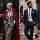 Recherche de style japonais cravates Rétro