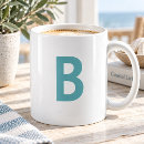 Recherche de lettre initiale tasses Bleu