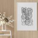 Recherche de poulpe noir et blanc posters Vintage