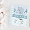 Recherche de éléphants bleus invitations Bébé garçon