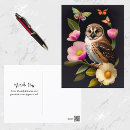 Recherche de hibou rose cartes postales Fleurs