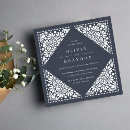 Recherche de beaux arts carrées invitations Vintage