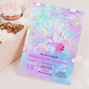 Recherche de partie de lueur invitations Fête d'anniversaire de néon