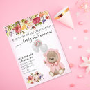 Recherche de girls teddy bear anniversaire invitations Rose