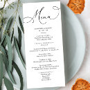 Recherche de noir et blanc mariage menus Dîner