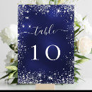Recherche de bleu blanc mariage table cartes Argent