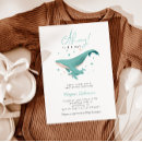 Recherche de baleine baby shower invitations Bleu