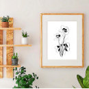 Recherche de croquis floral posters Minimaliste