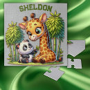 Recherche de girafe mignonne puzzles Vert