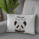 Recherche de pandas coussins Noir et blanc
