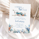 Recherche de under the sea 1ans anniversaire invitations Bleu