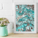 Recherche de turquoise et noir art Sarcelle