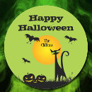 Recherche de chat de halloween autocollants Effrayant