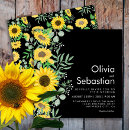 Recherche de sunflower carrées invitations Aquarelle