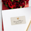 Recherche de wedding hearts étiquettes adresse retour Élégant