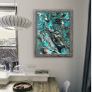 Recherche de turquoise et noir art Fluide