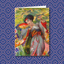 Recherche de geishas vœux cartes Rouge