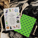 Recherche de petite sorcière mignonne invitations Vert