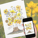 Recherche de pensée jaune vœux cartes Mignon