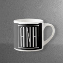 Recherche de monogrammes modernes tasses Noir et blanc