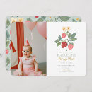 Recherche de fraise rose invitations Bébé fille