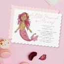 Recherche de sirène baby shower fille invitations Rose