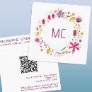 Recherche de monogramme floral cartes visite Fleur sauvage