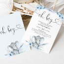 Recherche de blue elephant baby shower invitations Floral bleu