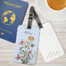 Recherche de fleurs de bouquet bagages étiquettes Bleu
