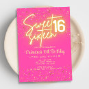 Recherche de hot pink 16ans anniversaire invitations Moderne
