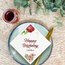 Recherche de joyeux anniversaire serviettes Floral