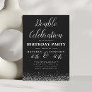Recherche de double anniversaire invitations Noir