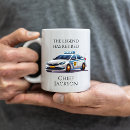 Recherche de voiture police tasses Application de la loi
