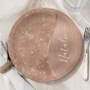 Recherche de rose et or assiettes en papier Pour elle