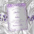 Recherche de violet brillant invitations Argent