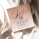 Recherche de parties carrées invitations Rose doré