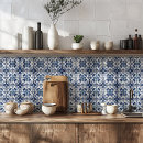 Recherche de motif floral moderne carreaux Bleu et blanc