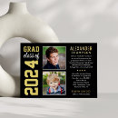 Recherche de black gold graduation invitations Feuille d'or