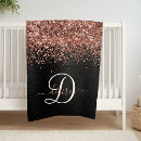 Recherche de rose et noir couvertures plaids Monogramme