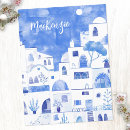 Recherche de aquarelle santorini cartes postales Île grecque