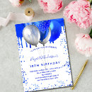 Recherche de bleu royal et blanc invitations Argent