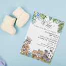 Recherche de jungle animals baby shower invitations Tropical